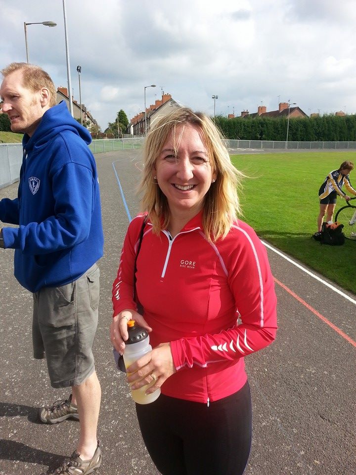All smiles from my lovely friend, Donna at the end of the session. And there's a sneaky peak of our second lovely coach, Ian Smales